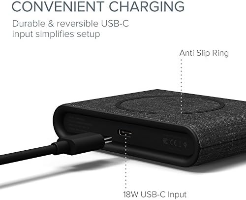 iOttie iON Wireless Mini Fast Charging Pad || Qi-Certified Charger 7.5W for iPhone XS Max R 8 Plus 10W for Samsung Galaxy S10 E S9 S8 Plus Edge, Note 9 | AC Adapter NOT Included | Charcoal - Image 5