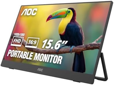 AOC 16" Portable Monitor FHD 60Hz USB-C IPS Ultra Slim Kickstand 16T30 by AOC