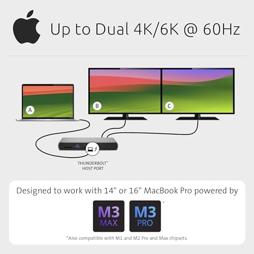 Kensington SD5780T Thunderbolt 4 Dual 4K Docking Station with up to 100W power Delivery & SD card reader, HDMI & Thunderbolt 4 ports for Windows and MacBooks (K33040NA) - Image 5