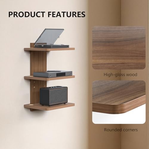 WALI 3 Tier Floating TV Wall Shelf for Projector, DVD Player - Image 4