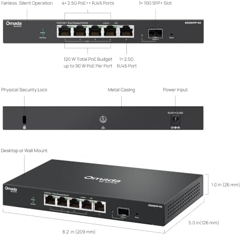 Omada ES206XPP-M2, 5 Port 2.5G Easy Managed PoE Switch - Image 7