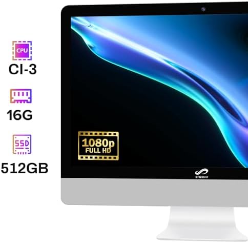 STGSivir All in One Computer PC,22" FHD,Core i3-8100T,16G DDR4,512G SSD - Image 2