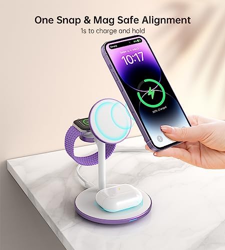 3 in 1 Magnetic Wireless Charging Station for Apple Devices,15W for Magsafe - Image 2