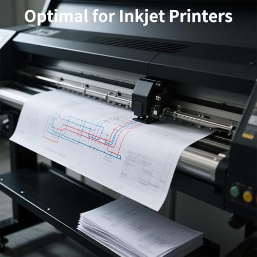 FungLam Plotter Paper 36 x 150-4 Rolls Wide Format Paper 36 In x 150 Ft, 20lb CAD Bond Rolls on 2" Core for CAD Printing on Wide Format Ink Jet Printers - Image 3