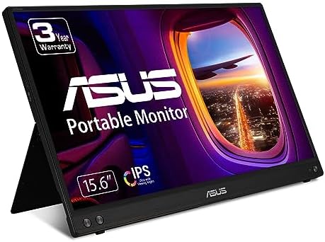 ASUS ZenScreen 15.6 Inch Portable Monitor - 1080P, Full HD, IPS, USB Type-C, Eye Care, Kickstand, for Laptop, PC, Phone, Console, Anti-Glare Surface, 3-Year Warranty - MB16ACV by Unknown
