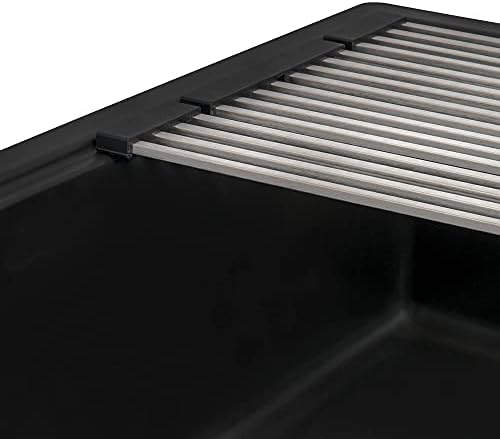 Ruvati 33-in Matte Black Granite Workstation Drop-in Sink - RVG1302BK - Image 5