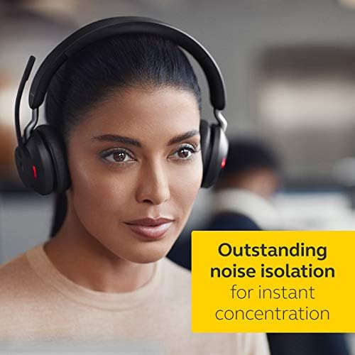 Jabra Evolve2 65 MS Wireless Headphones with Link380a, Stereo, Black – Wireless Bluetooth Headset for Calls and Music, 37 Hours of Battery Life, Passive Noise Cancelling Headphones - Image 4