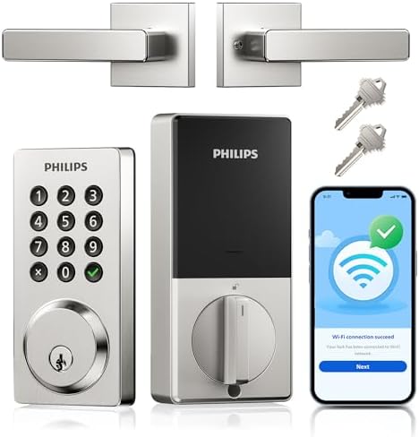 Philips WiFi Keypad Door Lock with Handle, App Control Smart Deadbolt Lock by Unknown