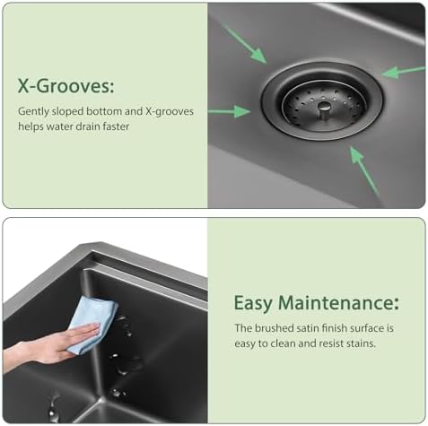 27 Inch Black Undermount Workstation Kitchen Sink with Accessories - Image 6