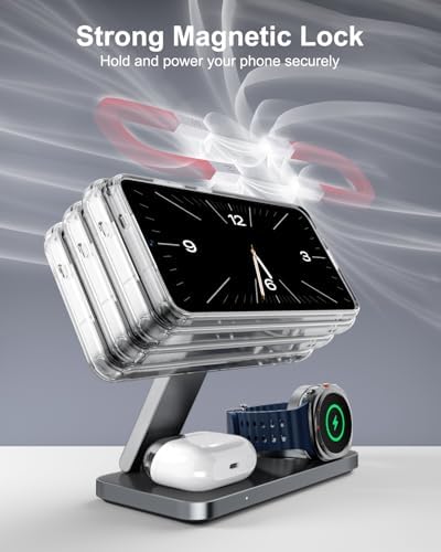 Qi2 25W Magnetic Wireless Charger for Samsung, 3 in 1 Fast Charging Station Compatible with MagSafe for Galaxy S26/S25/S24/S23/Ultra/Plus/Z Fold/Flip 8, Watch Ultra/8/7/6/5 & Buds with 35W Adapter - Image 7