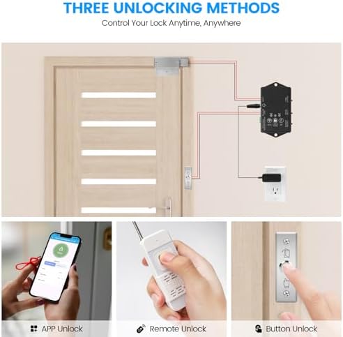 WiFi Smart Magnetic Lock for Door Kit, 1200lbs Holding Force Magnetic Door Lock System with App/Remote Control, 4 Modes, Sound Alerts, Easy Install for Home & Office - Image 2