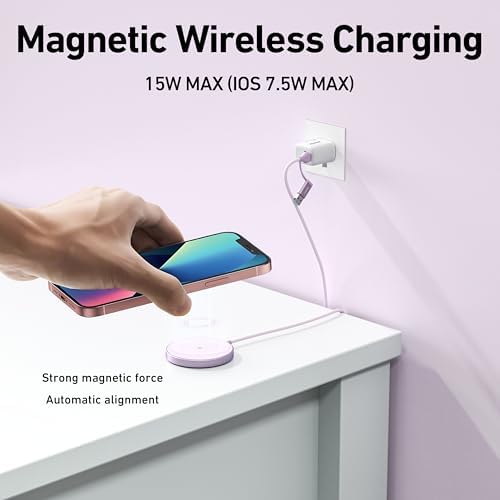 BENFEI Magnetic Wireless Charger Compatible with MagSafe for iPhone 17/16/15/14/13/12, Aluminum, up to 7.5W, 1.5m Cable - Image 2