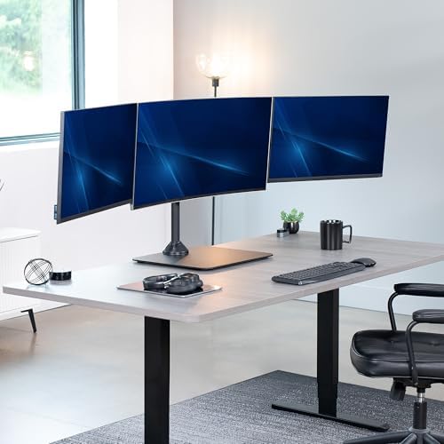 VIVO Black Triple Monitor Desk Stand, Up to 38 in Ultrawides, STAND-TS03F - Image 2
