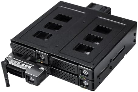 Kingwin Mobile Rack Hot Swap Enclosure for 4 SATA/SAS Hard Drives - 12 Gbps, Metal Body, Stainless Steel Tray, 2.5" HDD/SSD Support, 4cm Cooling Fan, Tool-Less Installation by KWI-Kingwin