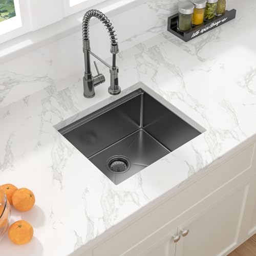 Sarlai 21 Black Undermount Sink 21"x19" Bar Pre Sinks Workstation Stainless - Image 4