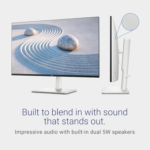 Dell S2725DS Monitor - 27 Inch, QHD (2560x1440) Display, 100Hz refresh rate, 1500:1 contrast ratio, TÜV Rheinland Eye comfort 4 Star,Integrated 2x5W speaker, Height/Tilt/Swivel/Pivot- Ash White color - Image 3