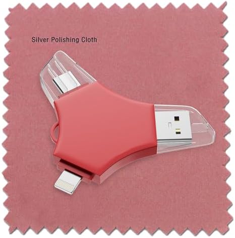 USB Flash Drive 128gb, Techkey® Pen Drive with Silver Polishing Cloth and Velvet Bag Set for Smartphone/Laptop/Pc/Android(Pink) - Image 5