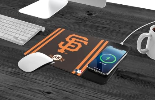 SOAR MLB Official Established Primary Logo Wordmark Home Office Wireless Charging Mouse Pad Mat 11.8" x 8.6" (San Francisco Giants) - Image 2