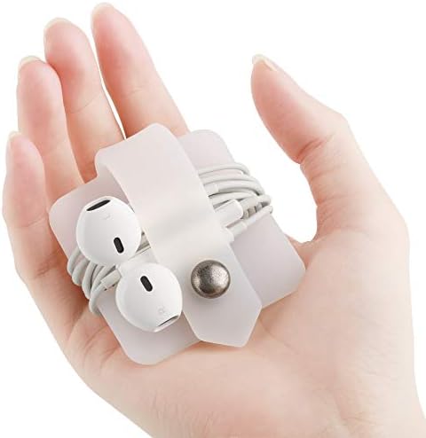 Silicone Cord Organizer, Transparent Earphone Wrap, Button Closure, Flexible Headphone Cord Manager - Image 4