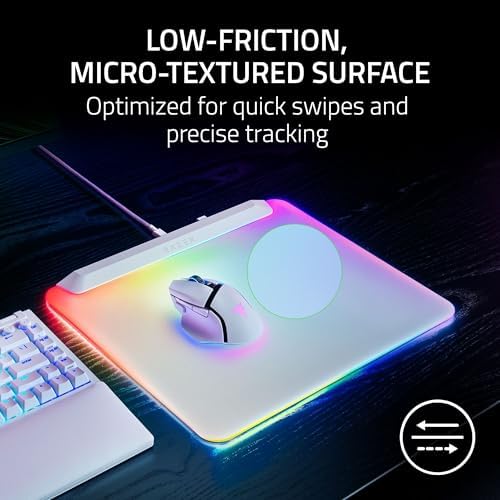 Razer Firefly V2 Pro Fully Illuminated RGB Gaming Mouse Mat, White - Image 6