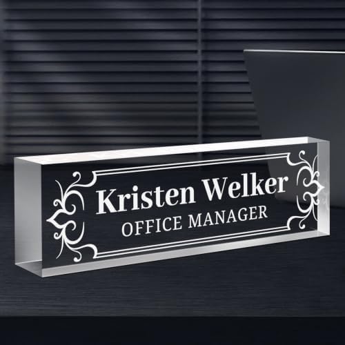 Custom Engraved Name Plate for Desk, Acrylic Desk Name Plate Personalized by Spricoz