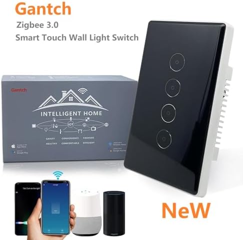 WiFi Smart Wall Touch Light Switch Glass Panel Wireless Remote Control by Smart-Life APP Anywhere Compatible with AI Alexa,Timing Function No Hub Required (1-2-3-4 Gang) (Black, Four Gang) - Image 6