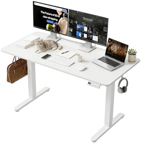 48 Inch Height Adjustable Standing Desk for Home Office, White by Unknown