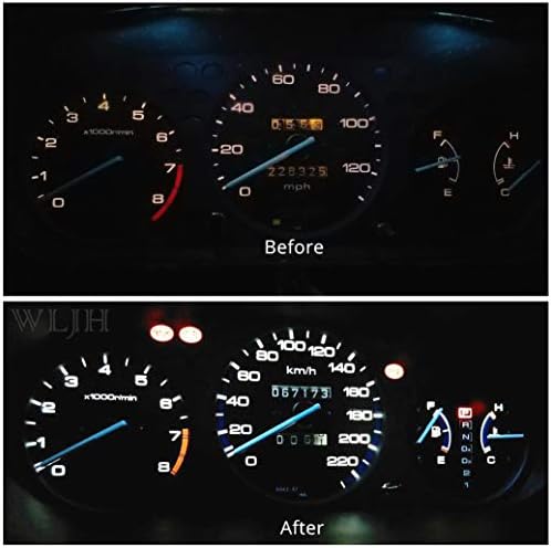 WLJH 10x White T4.7/T5 Neo Wedge 3030SMD Chip 12mm Base Led Car Instrument Cluster Dashboard Gauge Bulb HVAC AC Heater Climate Control Lamps Switch Indication Interior Light Replacement - Image 5