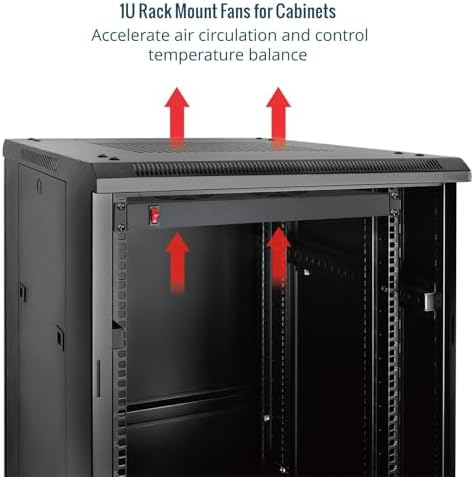Tecmojo Rack Cabinet Mounted Server 1U 2 Fan Unit Cooling System Exhaust Airflow, for Cooling AV, Home Theater, Network 19inch Racks - Image 3