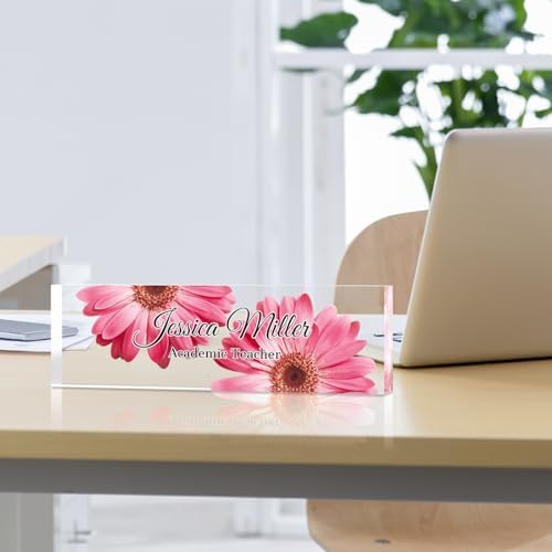 Personalized Acrylic Office Desk Name Plate with Name and Title Printing - Image 2