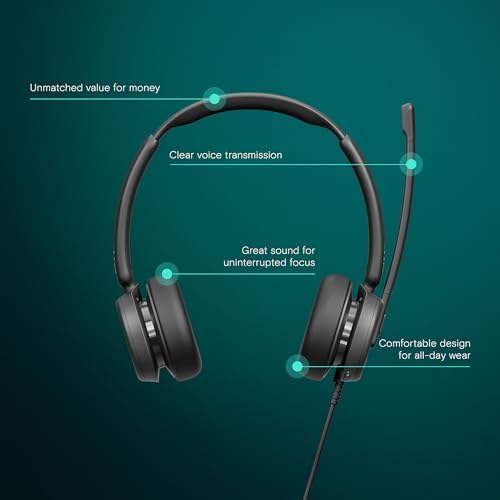 EPOS Impact 460T Binaural On-Ear USB C and USB A Wired Headset with Dual Noise-Canceling Mics, Microsoft Teams Certified, Plug-and-Play, Ideal for Office, Remote Work, Zoom & Business Calls - Image 2