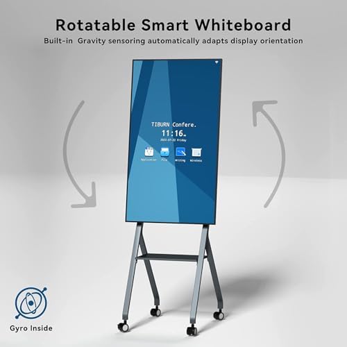 TIBURN FLIP HUB 55" S2 Android 13.0 4K UHD Rotating Smart Board with Camera | Digital whiteboard, Ideal for Hybrid Work, Interative Classroom Electronic Presentation Board with Flip Mobile Stand - Image 3