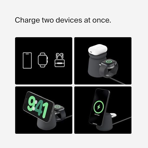 Belkin Qi2 15W Wireless Charging Dock, 2 in 1 Fast iPhone Charger - Image 3