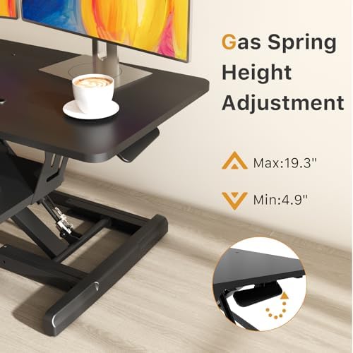 JOY worker Standing Desk Converter, 35" Height Adjustable Sit Stand Riser - Image 3