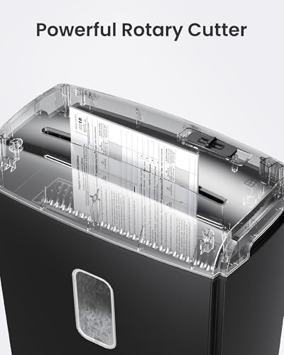 Locksworth 8-Sheet Micro Cut Paper Shredder P-4 High Security for Home Office Use with Handle, Shreds Credit Card/Staple 4 Gallons(Black) Visual Window Wastebasket - Image 3
