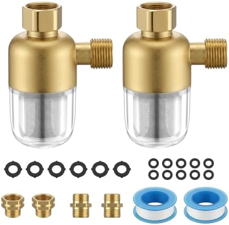 Washing Machine Inline Water Filter 2 Pack, Brass Sediment Filters by Unknown