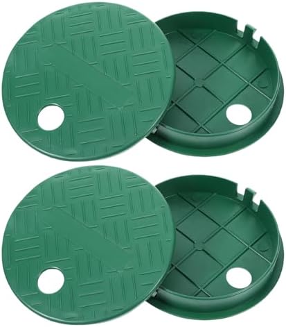 4Pcs Sprinkler Valve Cover, ID 5.5" OD 6" Sprinkler Covers for Outside Sprinkler Irrigation System, Round Irrigation Valve Box Cover Lid for Garden, Lawn Yard Irrigation Box (6 Inch) by Unknown