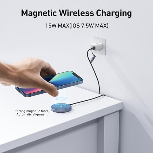 BENFEI Magnetic Wireless Charger Compatible with MagSafe for iPhone 17/16/15/14/13/12, Aluminum, up to 7.5W, 1.5m Cable - Image 2