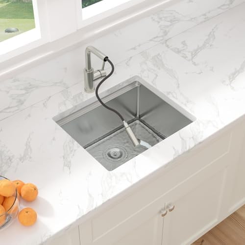 Sarlai 21 Undermount Kitchen Sink - 21"x18" Undermount Bar Sink with Faucet Ledge Workstation Under Mount Outdoor Single Bowl 16 Gauge Stainless Steel RV Bar Prep Sinks Small Kitchen Basin - Image 3