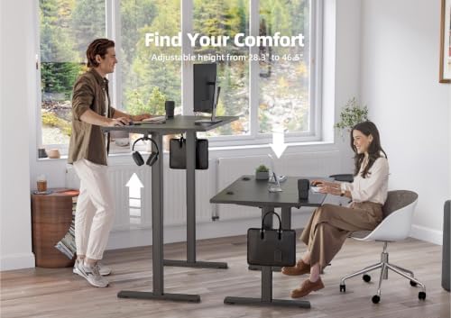 YDN 48 x 24 Inch Black Electric Standing Desk - Image 5