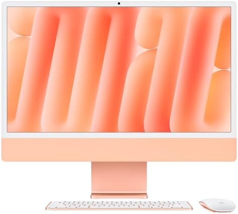 Apple 2024 iMac All-in-One Desktop Computer with M4 chip with 10-core CPU and 10-core GPU: Built for Apple Intelligence, 24-inch Retina Display, 16GB Unified Memory, 256GB SSD Storage; Orange by Apple