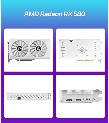 MOUGOL AMD Radeon RX 580 8GB GDDR5 Gaming Graphics Card, HDMI/DP/DVI White - Image 2
