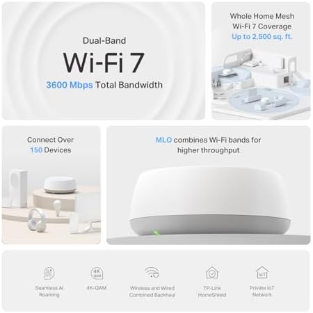 TP-Link Deco 7 BE23 Dual-Band BE3600 WiFi 7 Mesh Wi-Fi Router - Image 3