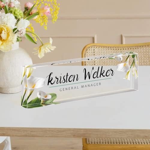 Personalized Office Name Plate for Desk, Custom Employee Appreciation Gifts, Acrylic Desk Name Plate Funny, Desk Decorations Gift, Acrylic Desk Ornaments (Style-Lily)… by Custom