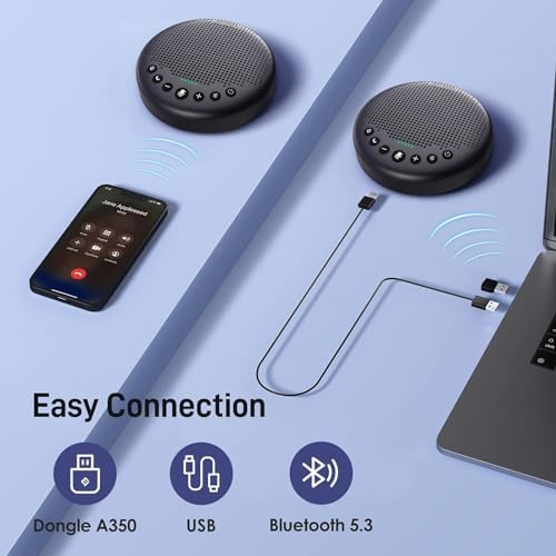 EMEET Luna Plus Conference Speaker and Microphone w/ 8 Mics, 360° Voice Pickup - Image 6