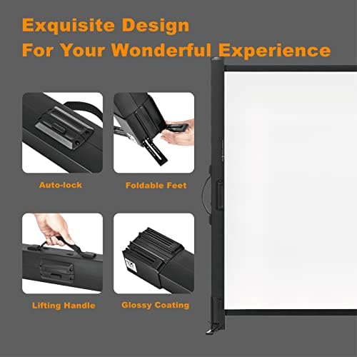 Portable Projector Screen with Stand, 50 Inch 4:3, Outdoor Projector Screen, Lightweight and Retractable, 1.2 High Gain Wrinkle-Free Video Projection Screens, for Home Cinema, Meeting Presentation. - Image 5