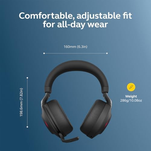 Jabra Evolve2 85 - USB-A MS Teams Stereo Stand - Black Wireless Headset/Music Headphones Black - Image 6