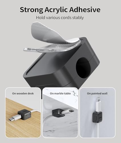 9 Pack Magnetic Cable Clips Cord Organizer,Desk Cable Management Accessories,Cord Clips,Adhesive USB Wire Holder Keeper Organizer for Home Office Desk Phone Car Wall Desktop Nightstand cable organizer - Image 6