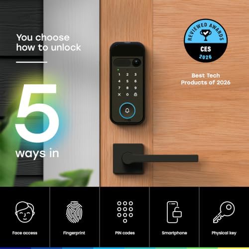 myQ Secure View™ 3-in-1 Smart Lock with 2K HDR Video Doorbell Camera, Face Access, Fingerprint Access, PIN & App Control — Intelligent Entry with Built-in Camera, Color Night Vision & Two-Way Audio - Image 4