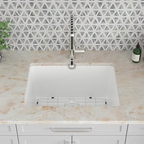 Kichae 12 Deep Undermount Laundry Sink White 24x18 Granite Composite Quartz - Image 2